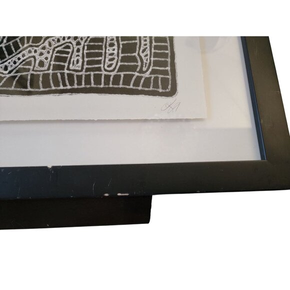 Endless Imagination 5 Framed Geometric Abstract Black & White Art Print 17x22 - Picture 4 of 6